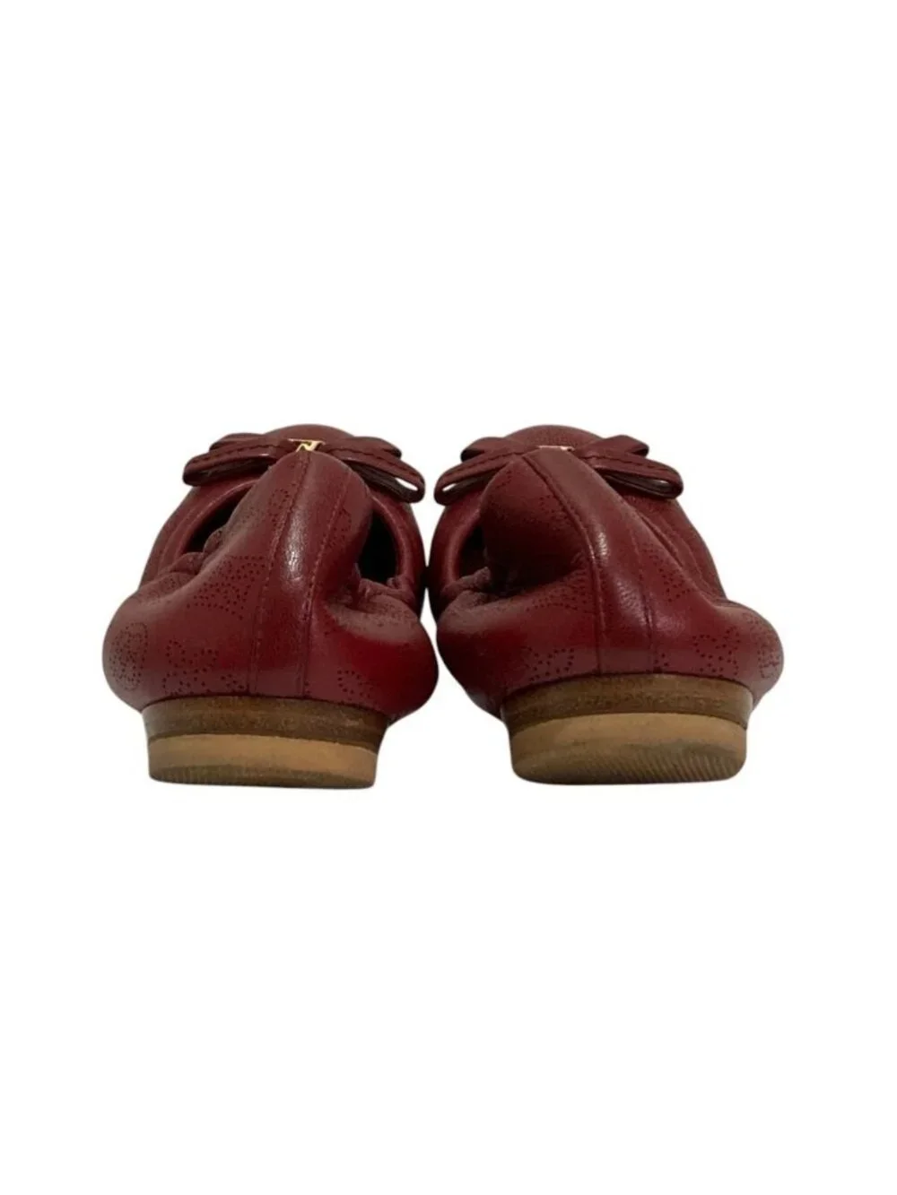 Louis Vuitton Monogram Mahina Ballet Shoes Flat Pumps Red